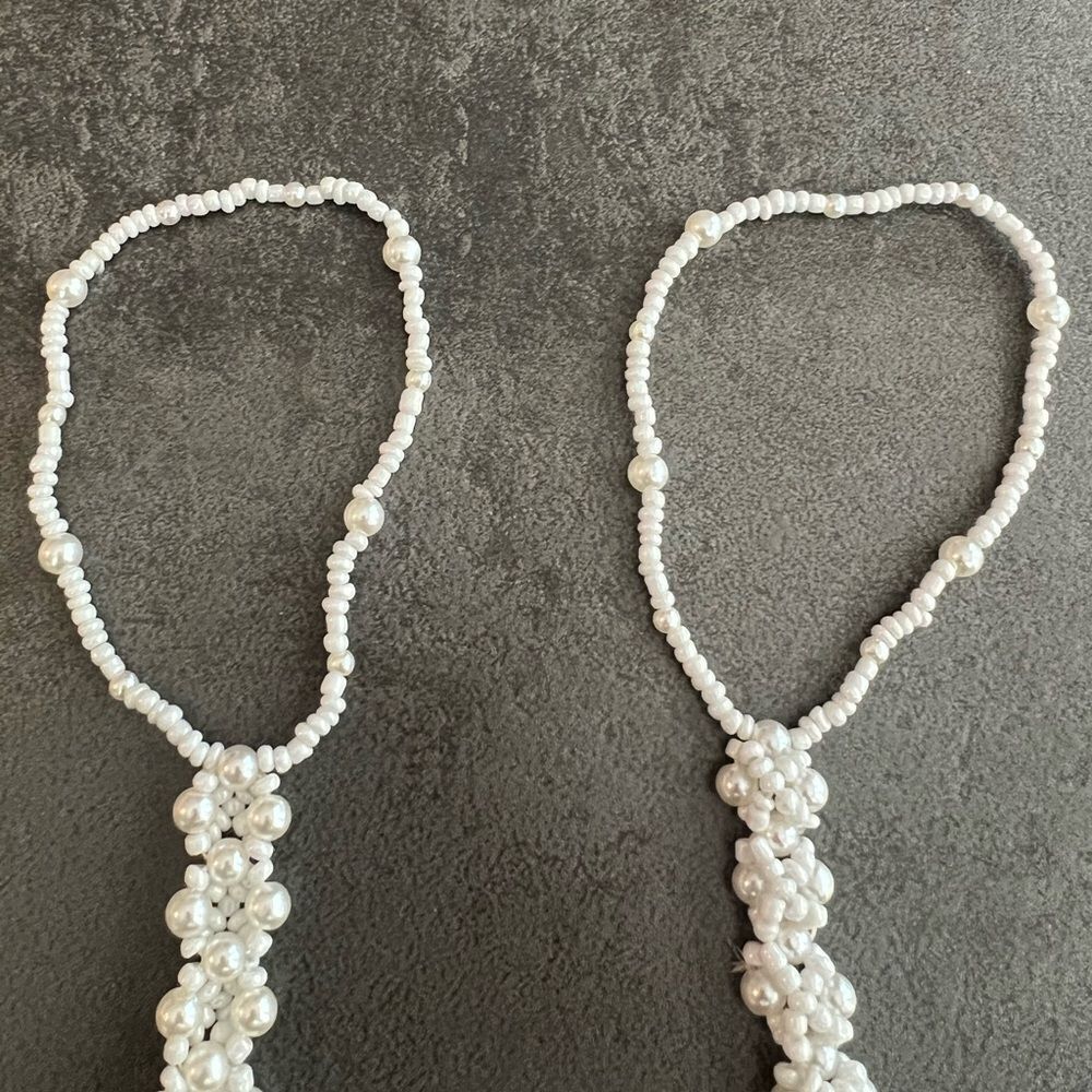 NEW Pair of Pearl Ankle Chains - Picture 3 of 3